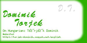 dominik torjek business card